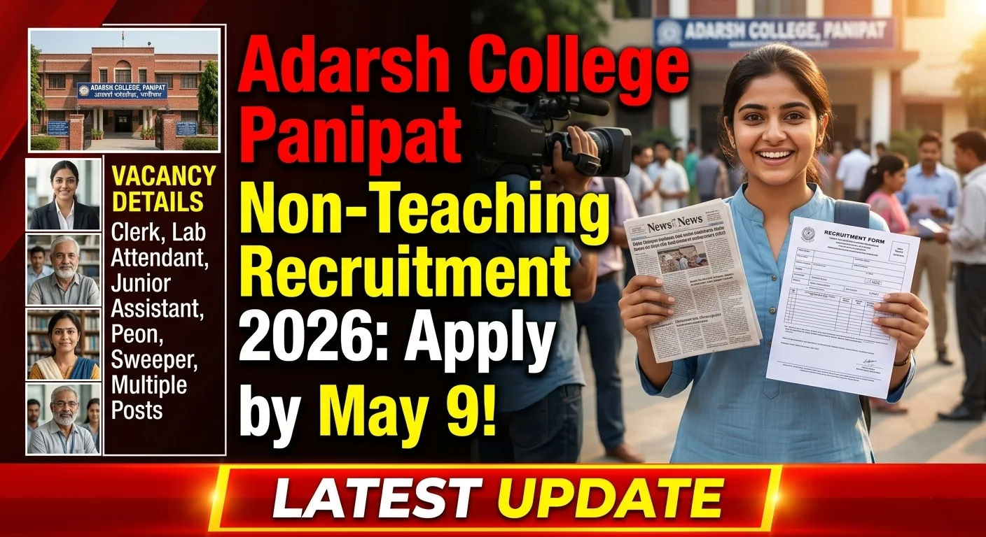 Adarsh College Of Education Panipat Recruitment 2026 for Non-Teaching Posts