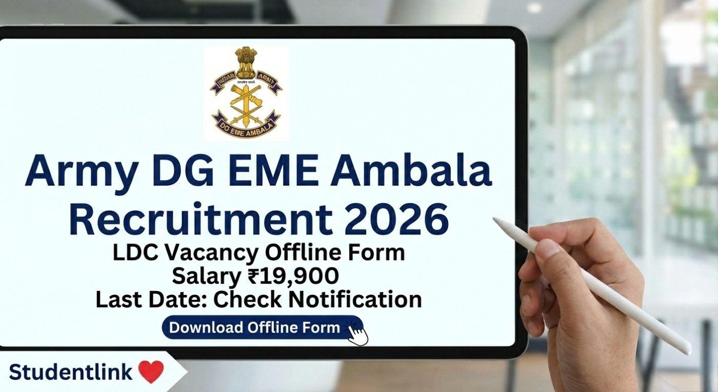 Army DG EME Ambala Recruitment 2026 Apply Offline for LDC Vacancy