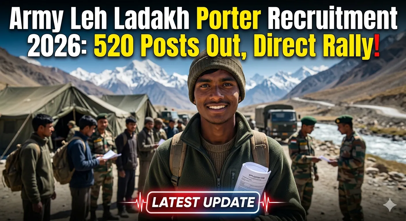 Army Leh Ladakh Porter Recruitment 2026 Rally for 520 Posts, 8th Pass Jobs
