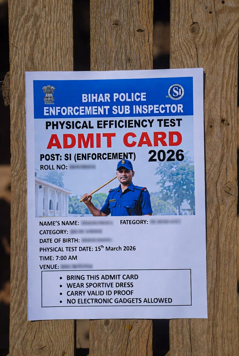 BPSSC Bihar Police Enforcement SI PET Admit Card 2026
