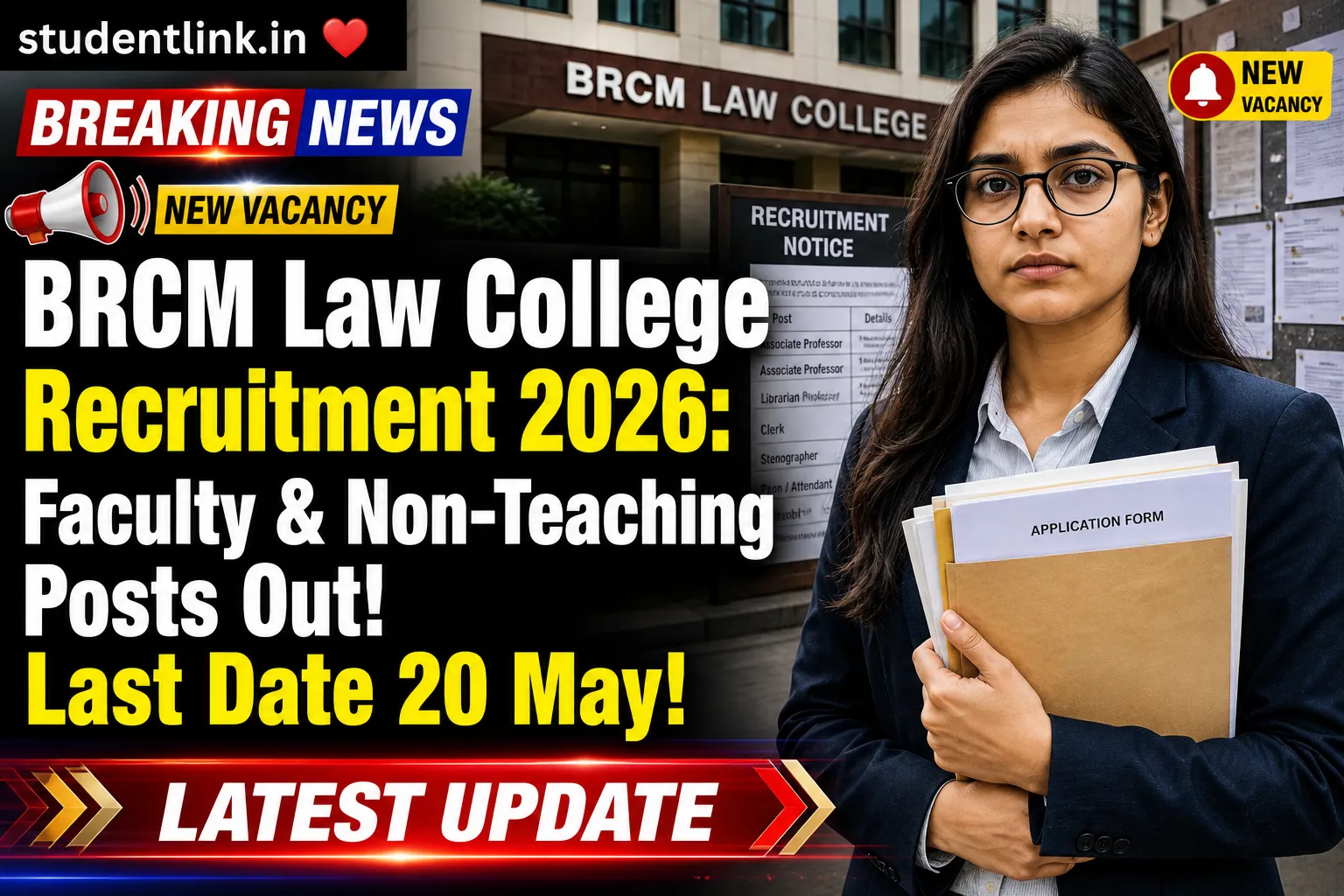 BRCM Law College Recruitment 2026 Faculty & Non-Teaching Posts Apply Offline