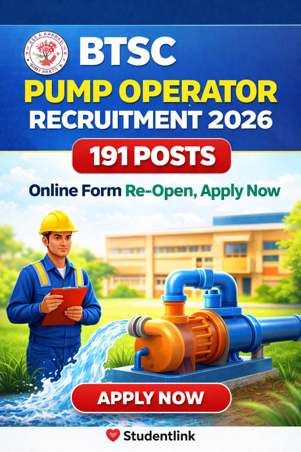 BTSC Pump Operator Recruitment 2026 Online Form Re-Open