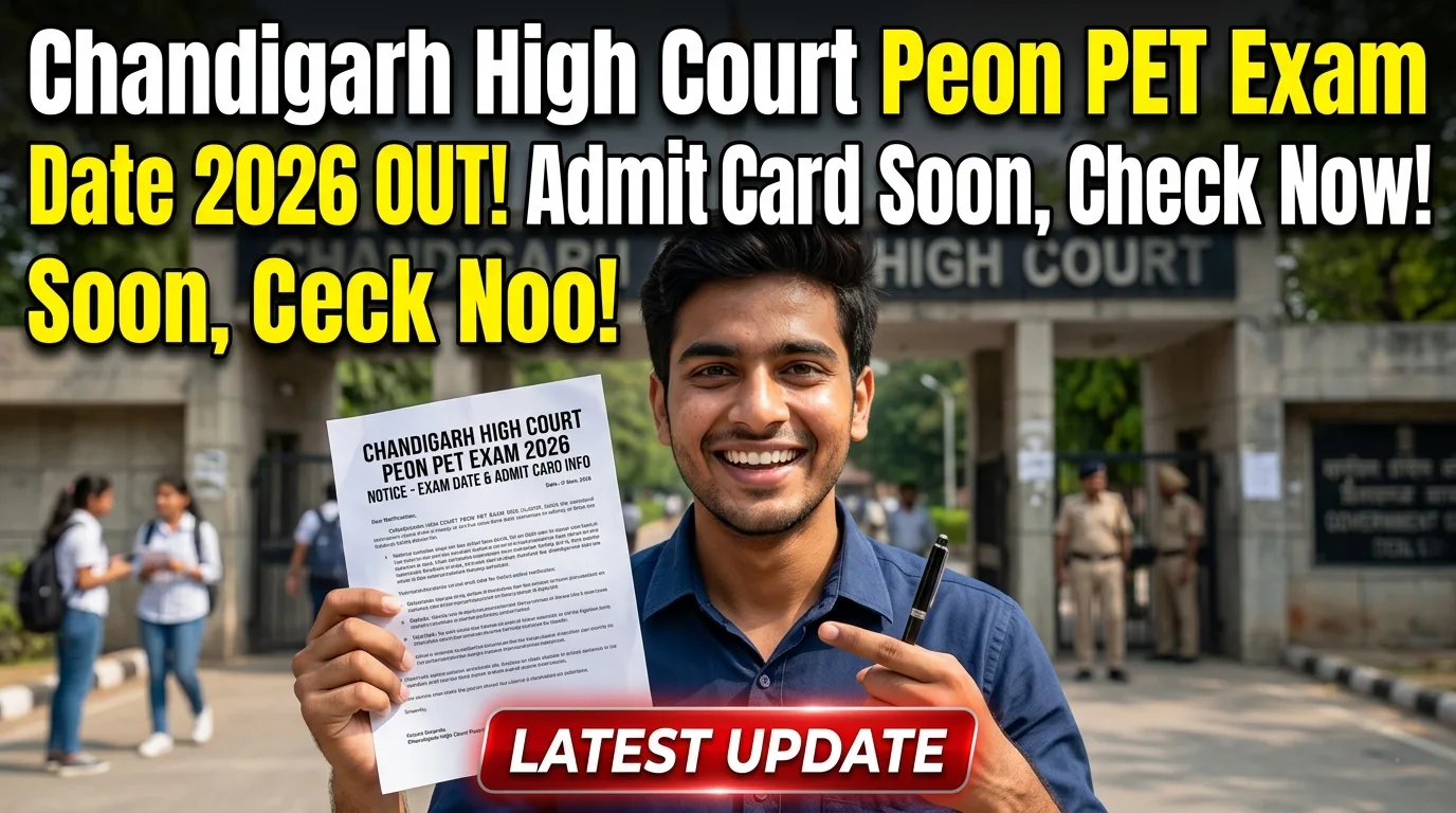 Chandigarh High Court Peon PET Exam Date 2026