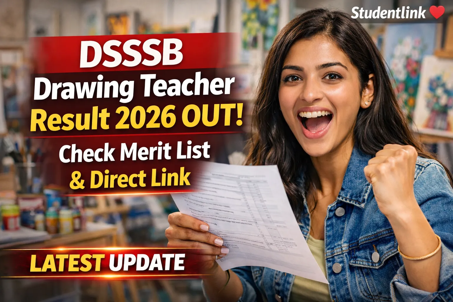 DSSSB Drawing Teacher Result 2026 Declared