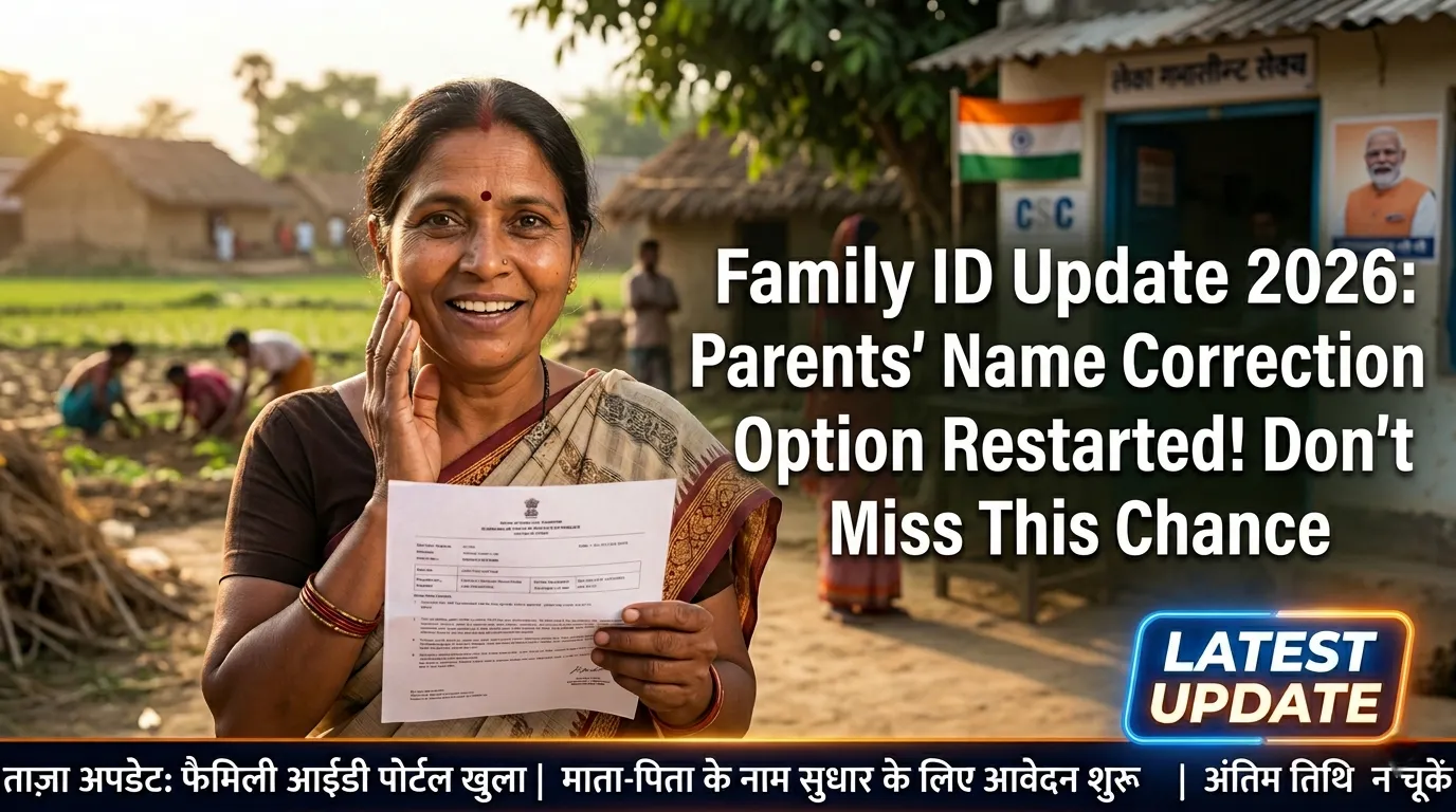 Family ID Update 2026: Correct Parents Name in Parivar Pehchan Patra