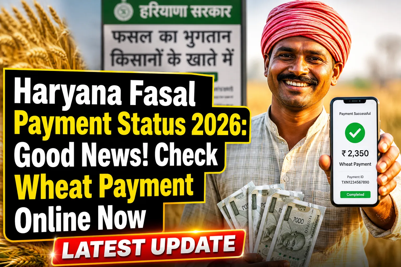 Haryana Fasal Payment Status Check Online 2026