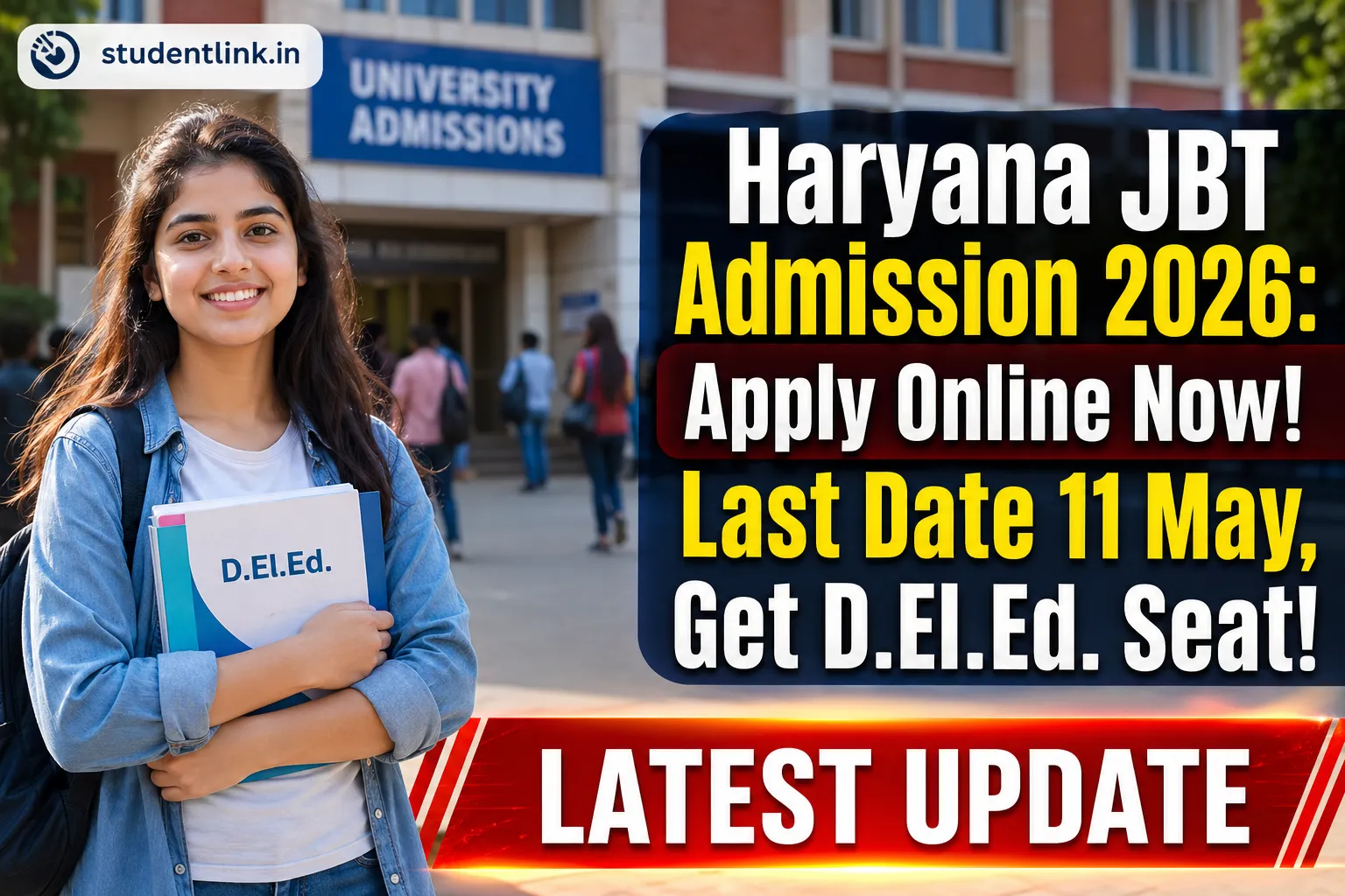 Haryana JBT Admission Form 2026, D.El.Ed. Course