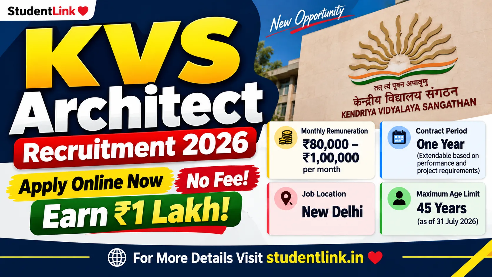 KVS Architect Recruitment 2026