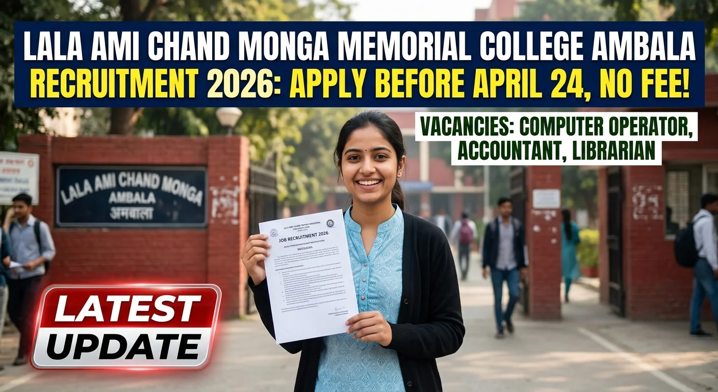 Lala Ami Chand Monga Memorial College Ambala Recruitment 2026