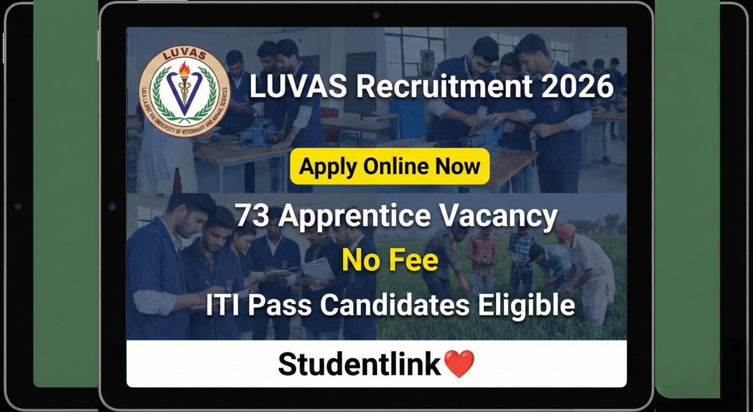 LUVAS Recruitment 2026 Apply Online &ndash; ITI Apprentice Vacancy