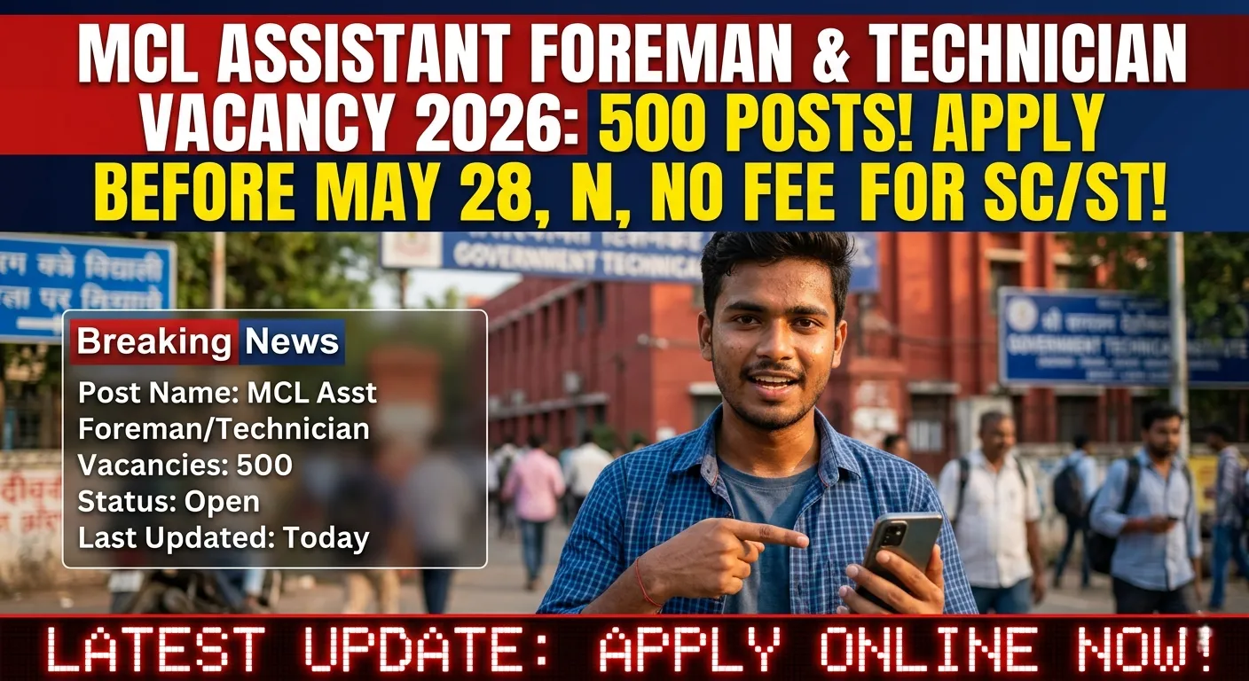 MCL Assistant Foreman and Technician Vacancy 2026