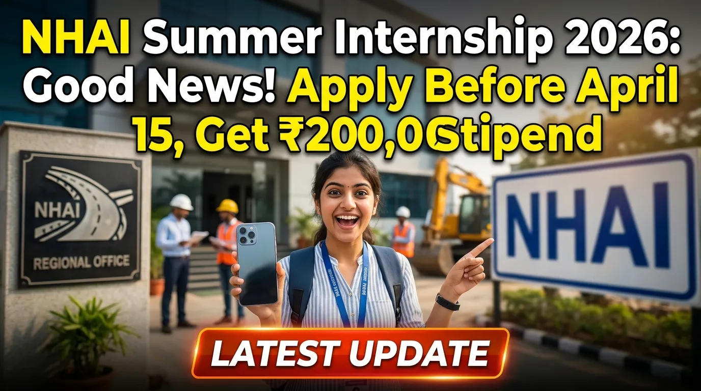 NHAI Summer Internship 2026 Apply Online, ₹20,000 Stipend