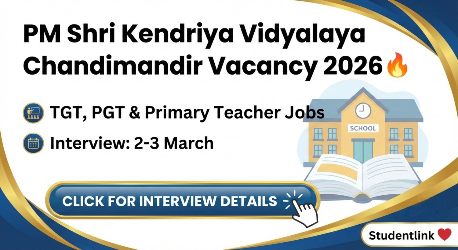 PM Shri Kendriya Vidyalaya Chandimandir Vacancy 2026 TGT PGT Primary Teacher Recruitment Notification