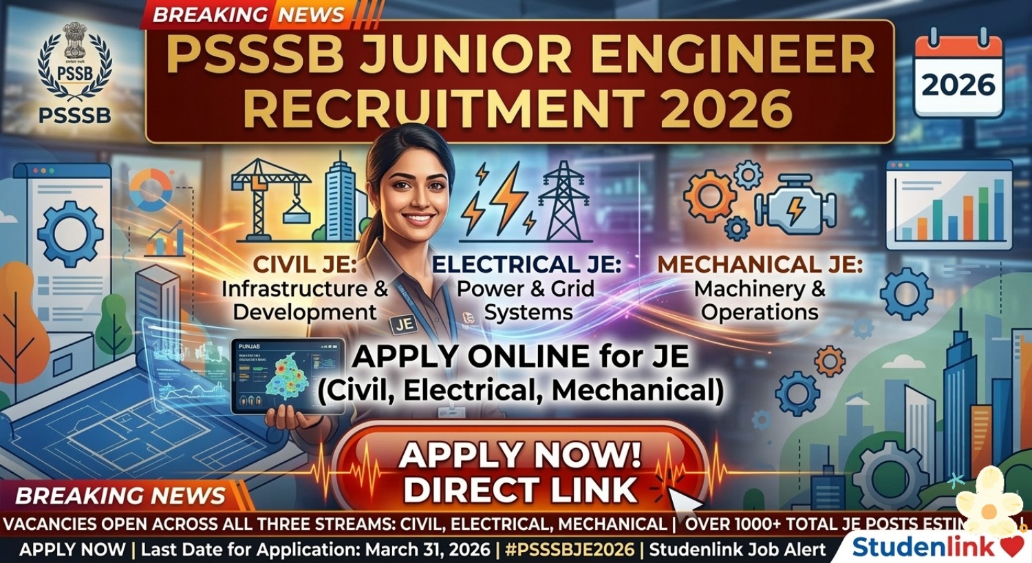 PSSSB Junior Engineer Recruitment 2026