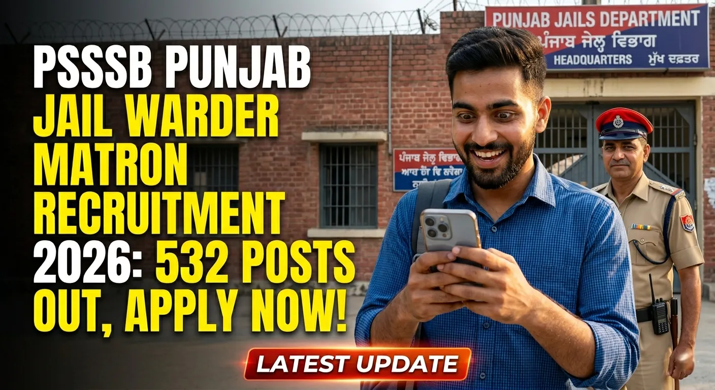 PSSSB Punjab Jail Warder Matron Recruitment 2026 Apply Online