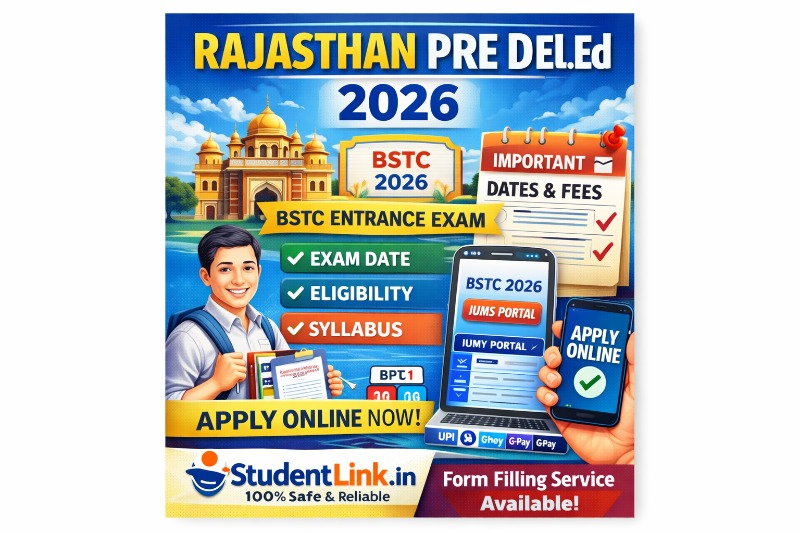 Rajasthan Pre DElEd 2026 Online Form StudentLink