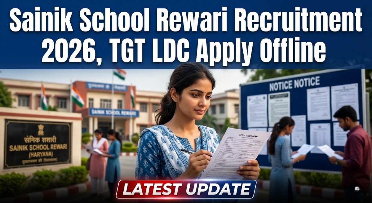 Sainik School Rewari Recruitment 2026, TGT LDC Apply Offline