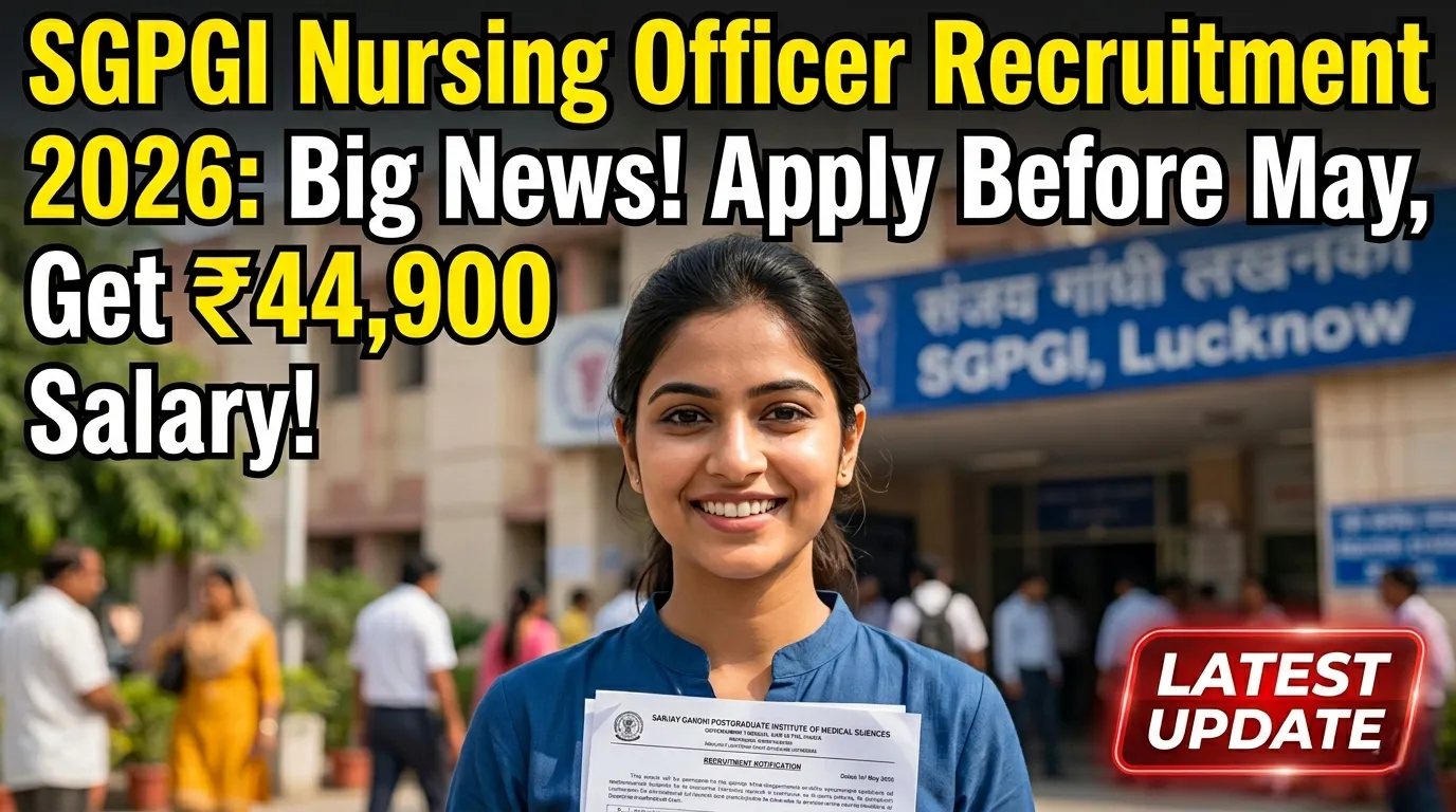 SGPGI Nursing Officer Recruitment 2026, SGPGI Bharti, Lucknow Nursing Officer