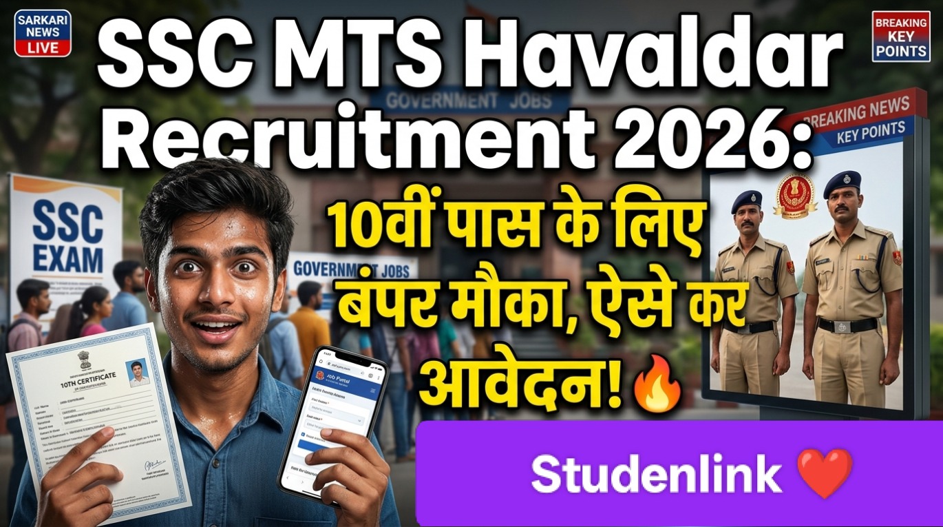 SSC MTS Havaldar Recruitment 2026: 10वीं पास के लिए बंपर मौका