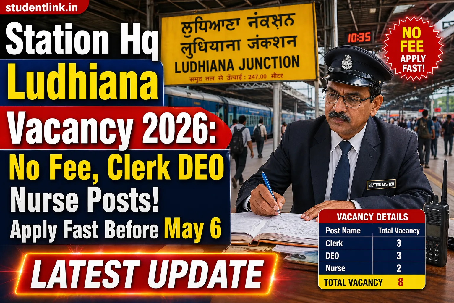 Station Hq Ludhiana Vacancy 2026: Clerk, Data Entry Operator, Nurse Posts