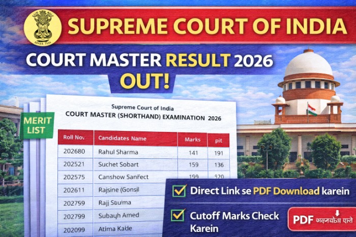 Supreme Court SCI Court Master Result 2026 Download Link