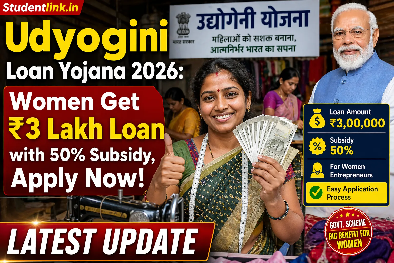 Udyogini Loan Yojana 2026 for Women Entrepreneurs Karnataka