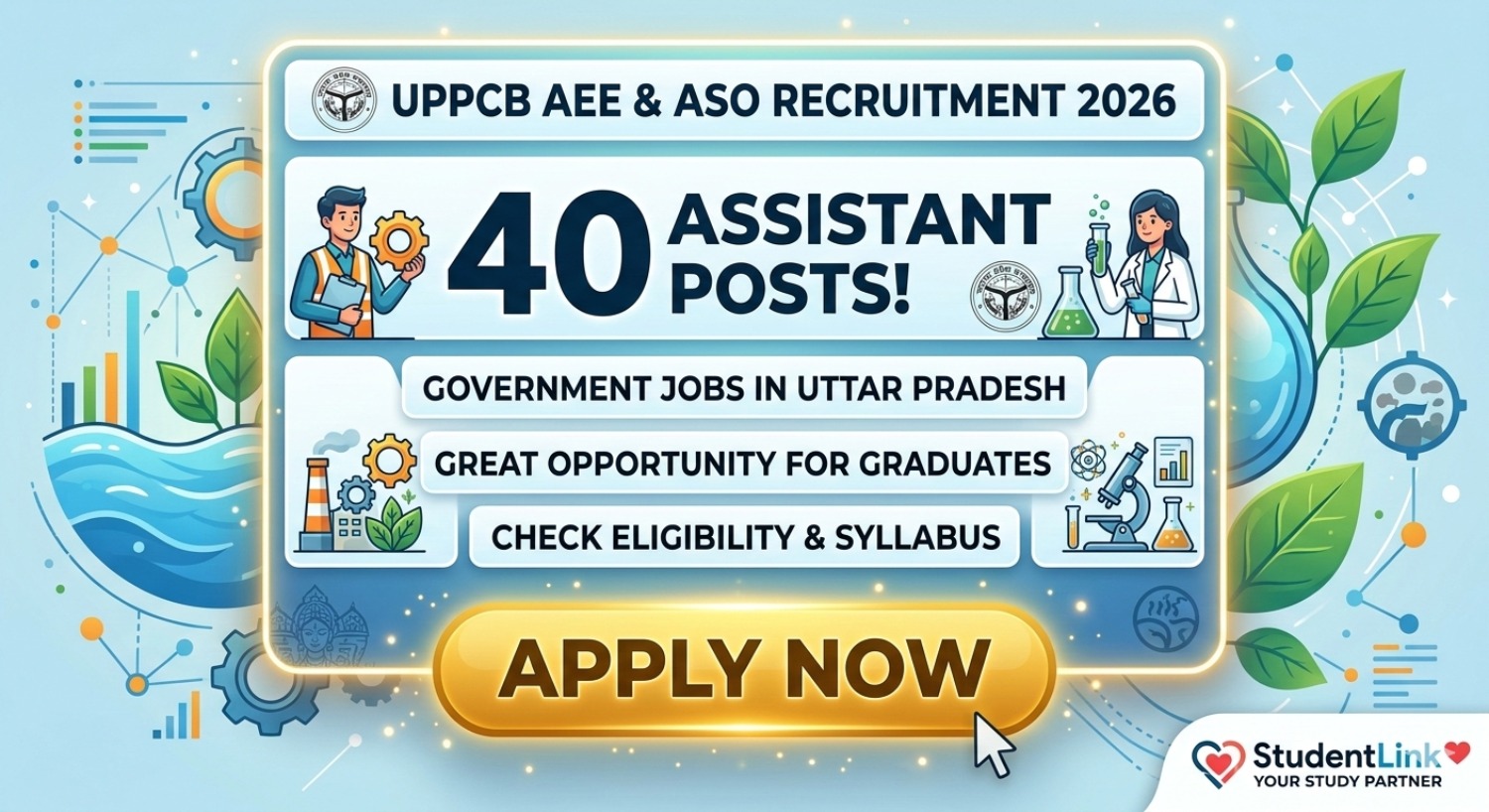 UPPCB AEE ASO Recruitment 2026 Notification UPPCB AEE ASO Recruitment 2026 Apply Online for 40 Assistant Engineer and Assistant Scientific Officer Posts